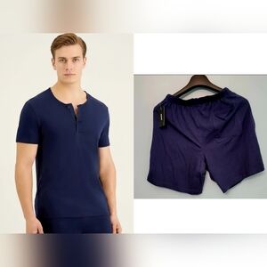 Pajama Set ALFANI Men's Quick-Dry Split Neck